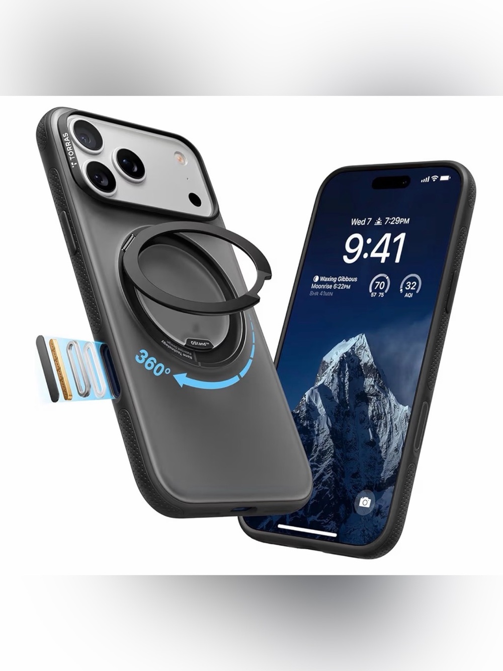TORRAS 360 Magnetic Stand for iPhone 17 Pro Case,